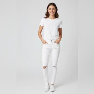 White Distressed Women Jeans